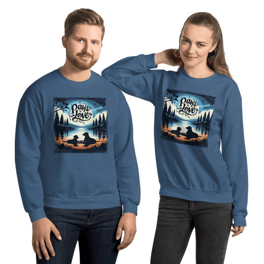 Forest Reflections - Sweatshirt | COLORS: Indigo Blue, Charcoal, Military Green, Sand - Preshrunk Sweatshirt - Speak Up 4 Paws