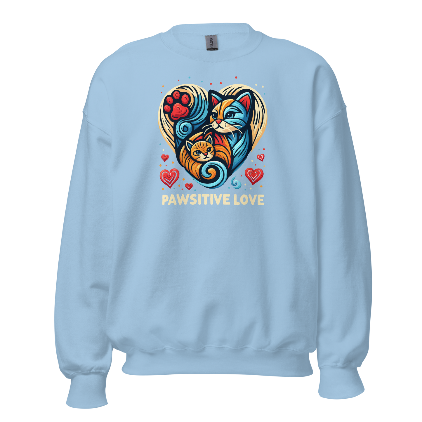 Feline Harmony - Pawsitive Love - Preshrunk Sweatshirt