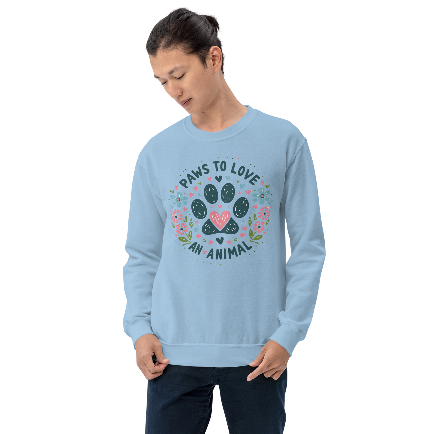 Floral Pawprints - Paws to Love - Preshrunk Sweatshirt