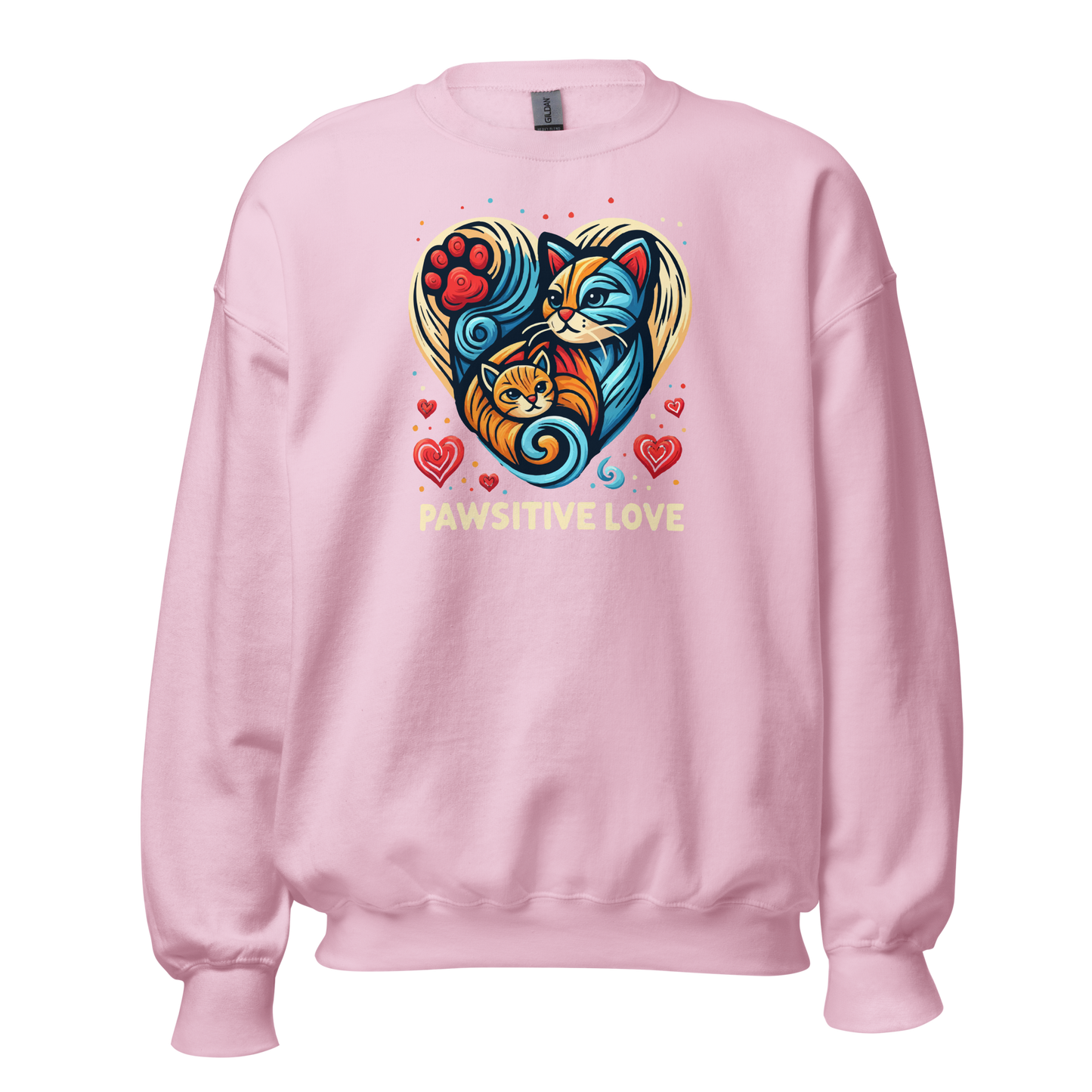 Feline Harmony - Pawsitive Love - Preshrunk Sweatshirt