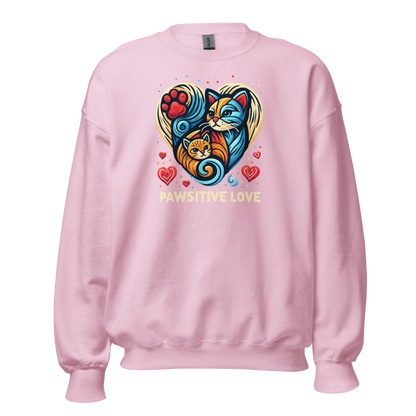 Feline Harmony - Pawsitive Love - Preshrunk Sweatshirt