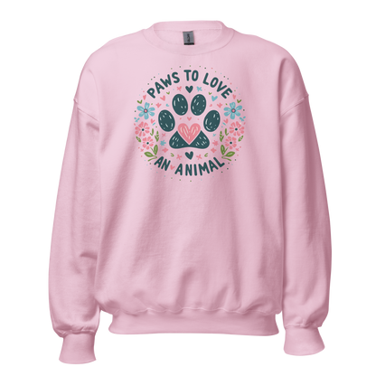 Floral Pawprints - Paws to Love - Preshrunk Sweatshirt