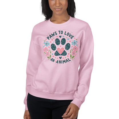 Floral Pawprints - Paws to Love - Preshrunk Sweatshirt