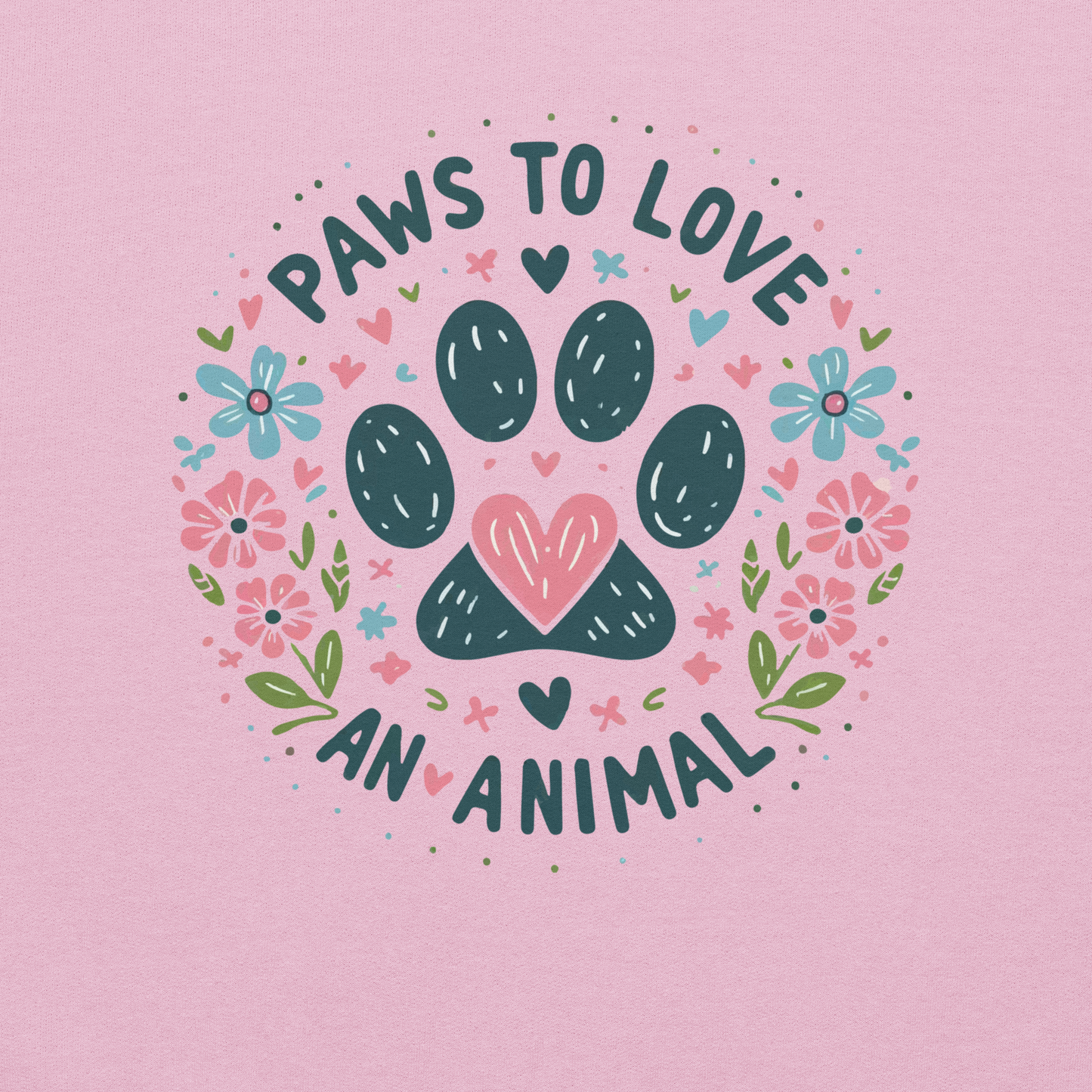 Floral Pawprints - Paws to Love - Preshrunk Sweatshirt