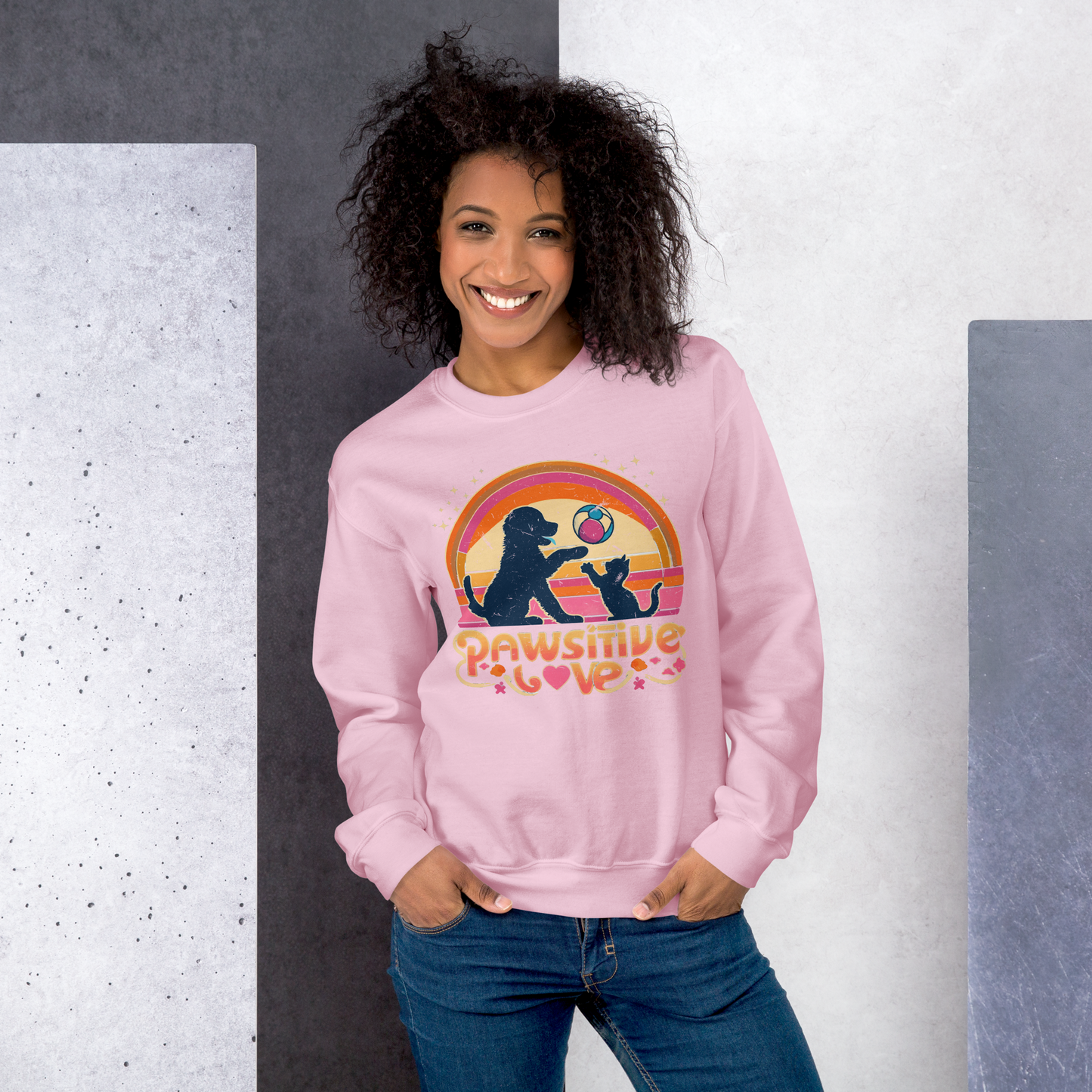 Rainbow Rendezvous - Pawsitive Love - Preshrunk Sweatshirt