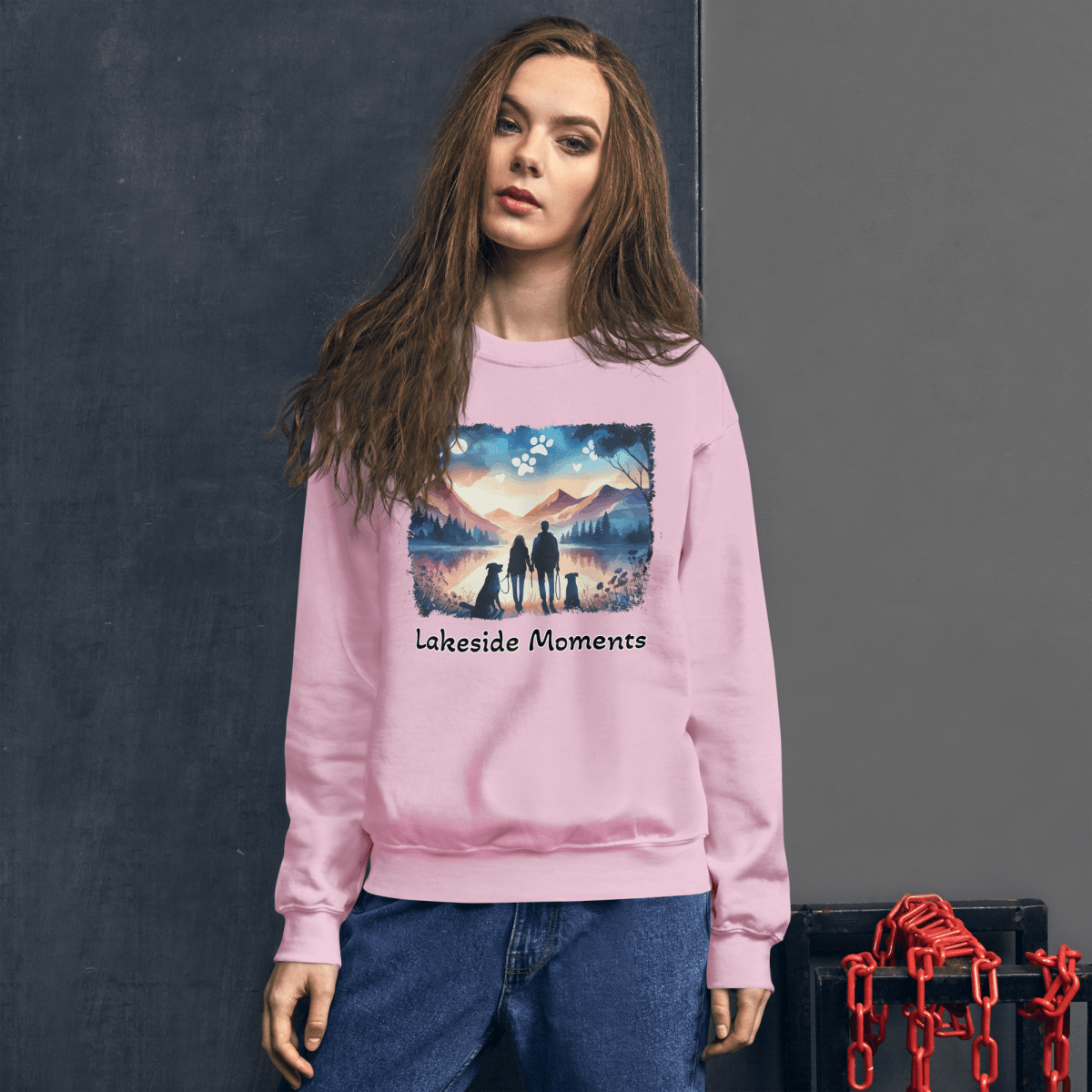 Lakeside Moments - Sweatshirt | COLORS: Charcoal, Indigo Blue, Light Blue, Light Pink - Preshrunk Sweatshirt - Speak Up 4 Paws