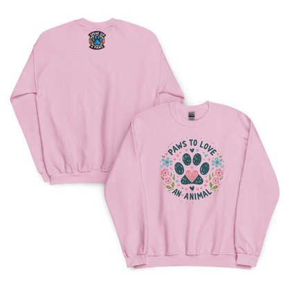 Floral Pawprints - Paws to Love - Preshrunk Sweatshirt