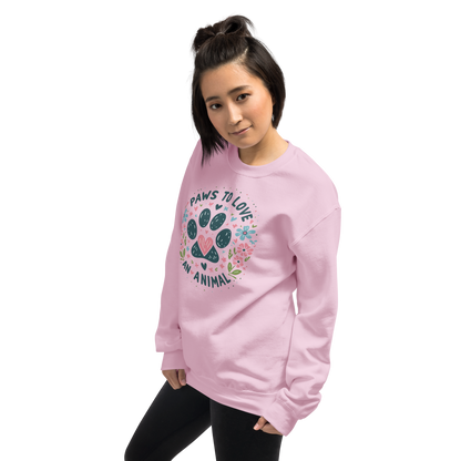 Floral Pawprints - Paws to Love - Preshrunk Sweatshirt