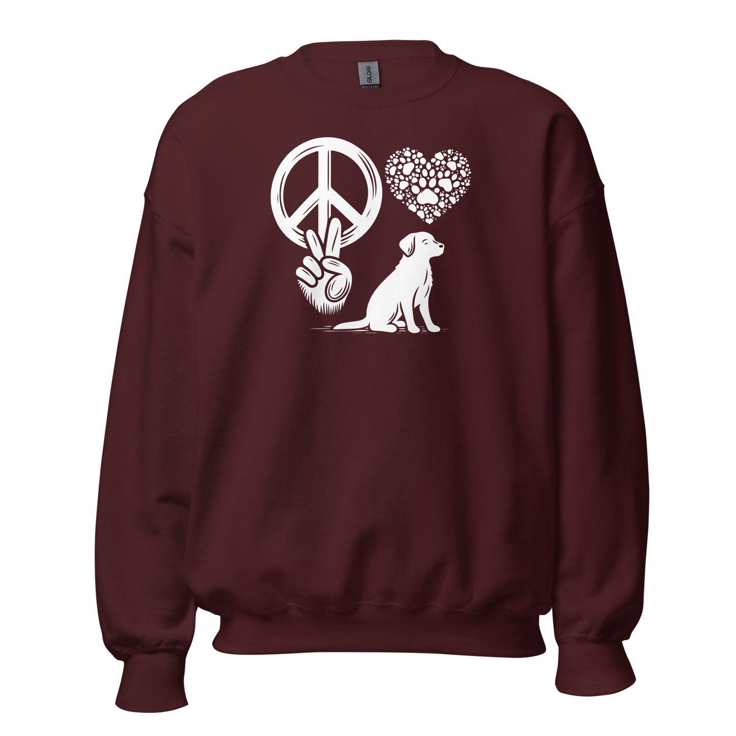 Harmony Unleashed - Peace-Love-Dog - Preshrunk Sweatshirt