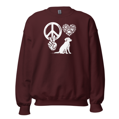 Harmony Unleashed - Peace-Love-Dog - Preshrunk Sweatshirt