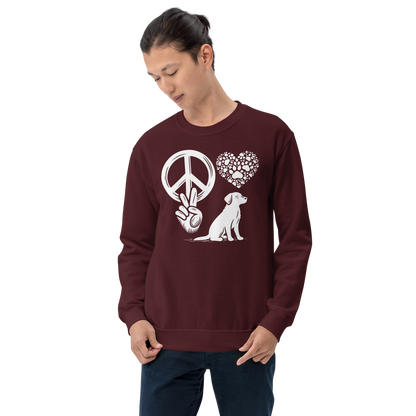 Harmony Unleashed - Peace-Love-Dog - Preshrunk Sweatshirt