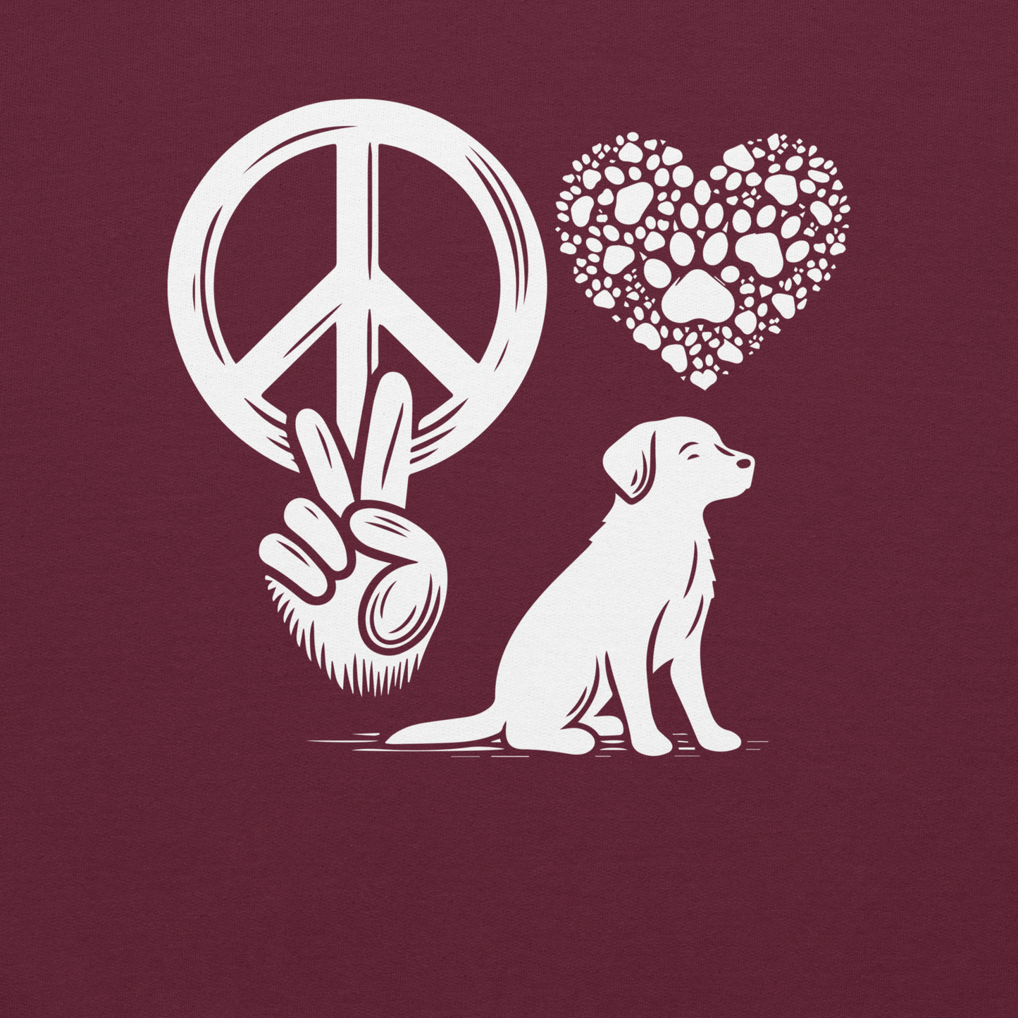 Harmony Unleashed - Peace-Love-Dog - Preshrunk Sweatshirt