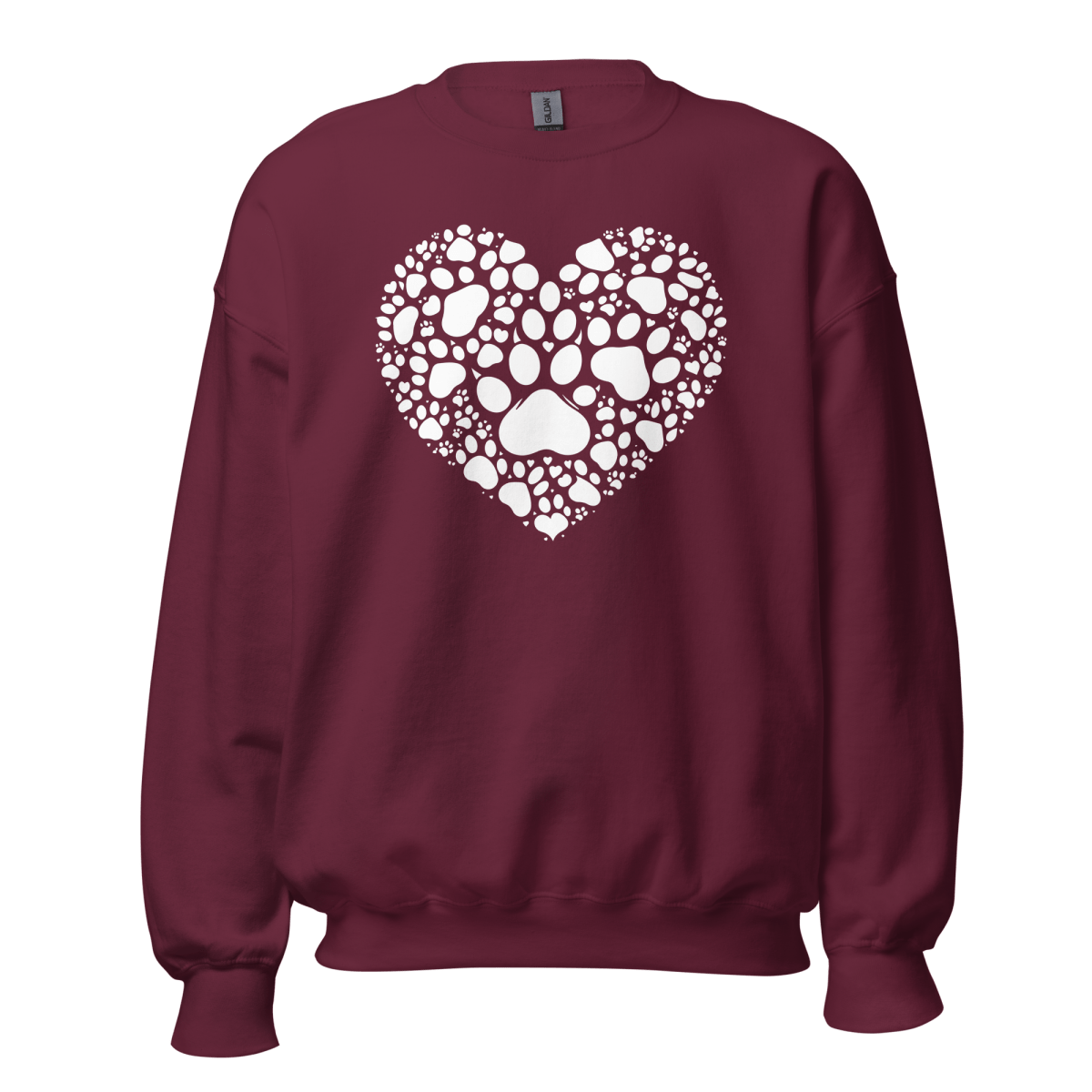 Heartfelt Paws - Sweatshirt | COLORS: Navy, Maroon, Forest Green, Royal - Preshrunk Sweatshirt - Speak Up 4 Paws