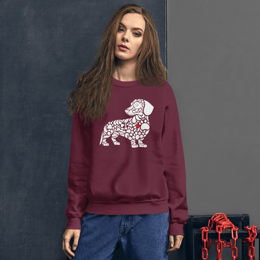 Pawfect Doxie - Sweatshirt | COLORS: Maroon, Navy, Forest Green, Charcoal - Preshrunk Sweatshirt - Speak Up 4 Paws