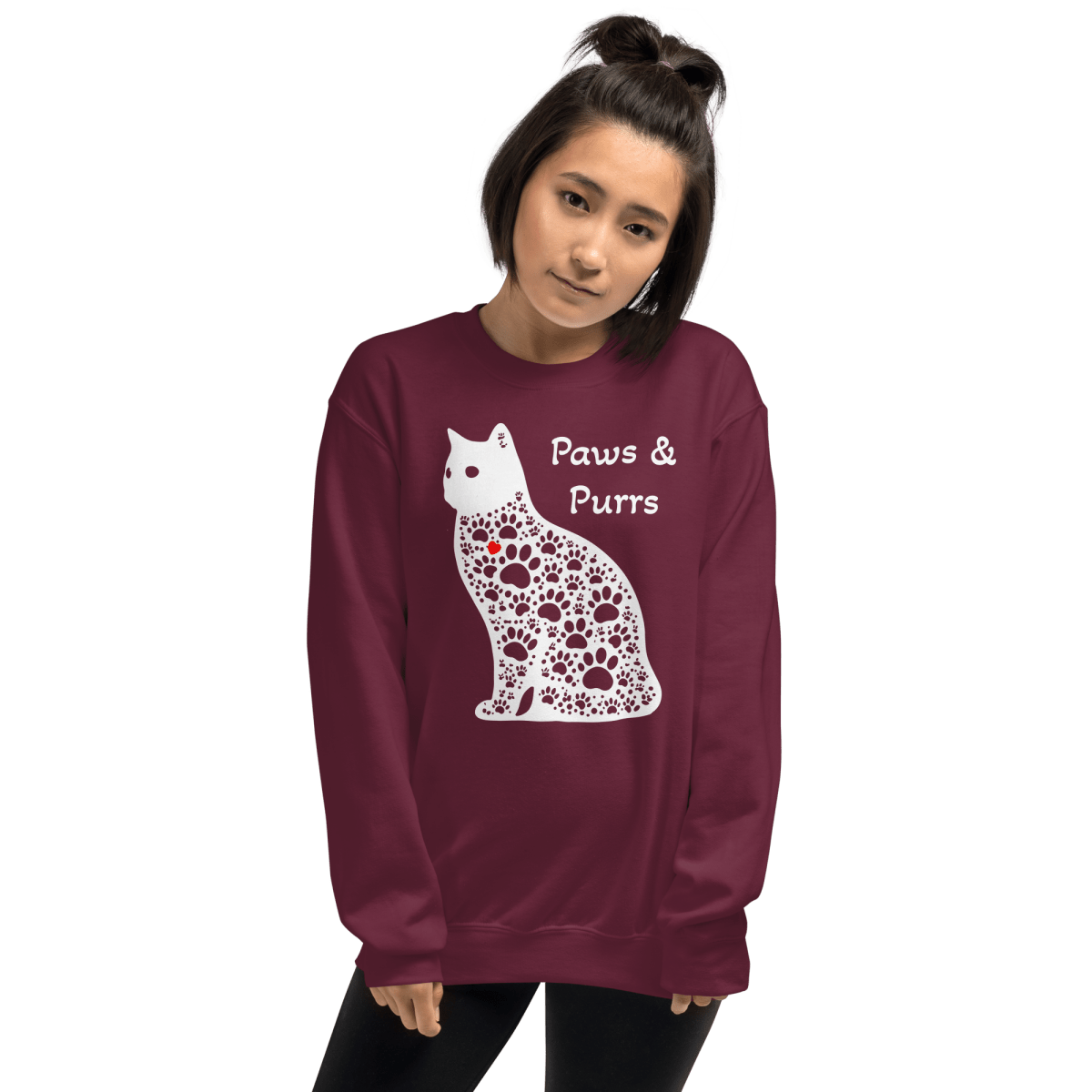 Paws and Purrs - Sweatshirt | COLORS: Charcoal, Navy, Maroon, Forest Green - Preshrunk Sweatshirt - Speak Up 4 Paws