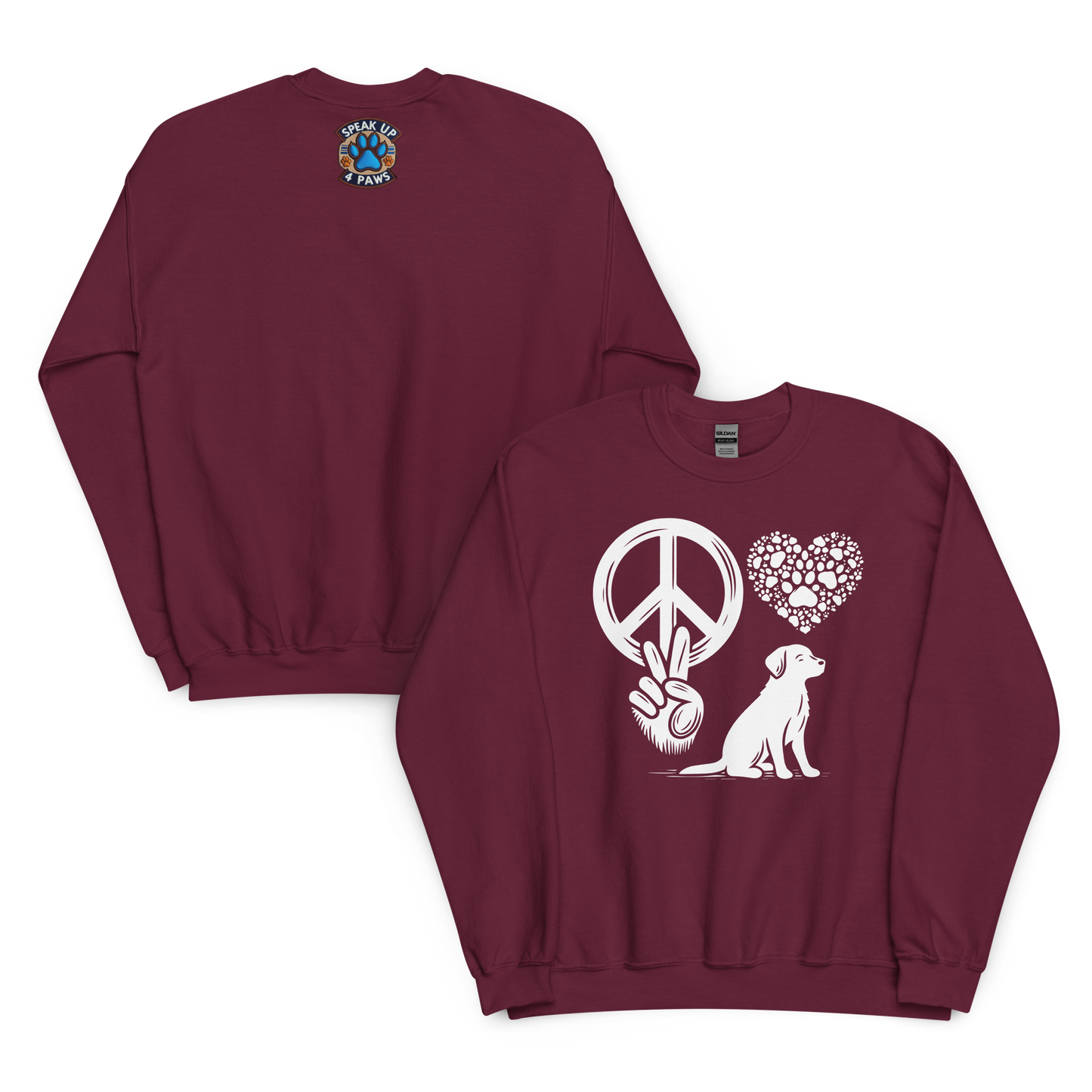 Harmony Unleashed - Peace-Love-Dog - Preshrunk Sweatshirt