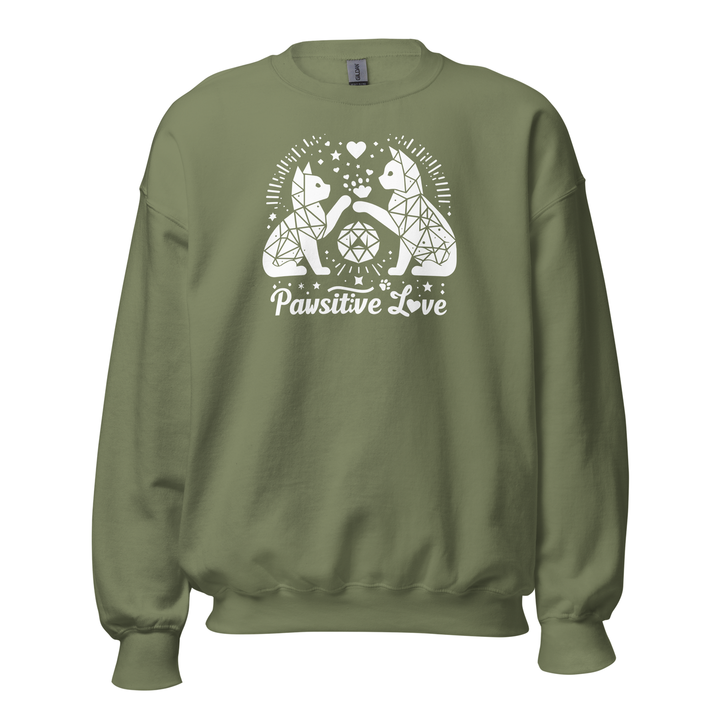 Geometric Whiskerplay - Pawsitive Love - Preshrunk Sweatshirt