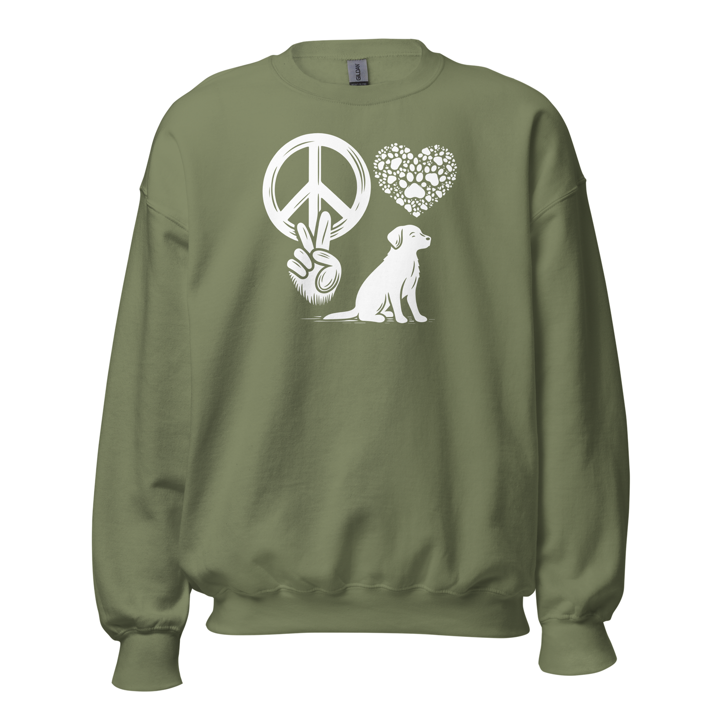 Harmony Unleashed - Peace-Love-Dog - Preshrunk Sweatshirt