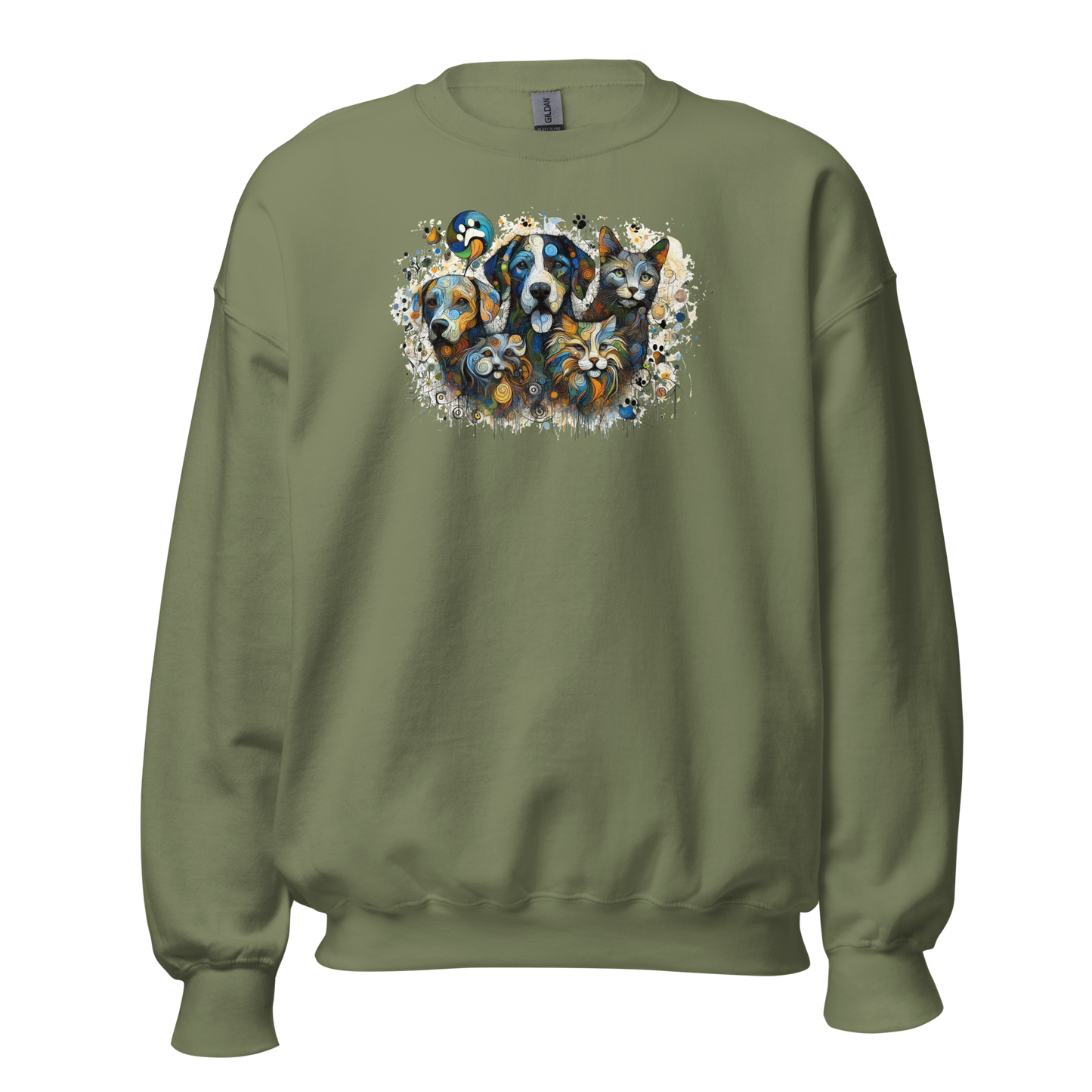 Paws in Colorful Conversation - Pollock - Preshrunk Sweatshirt