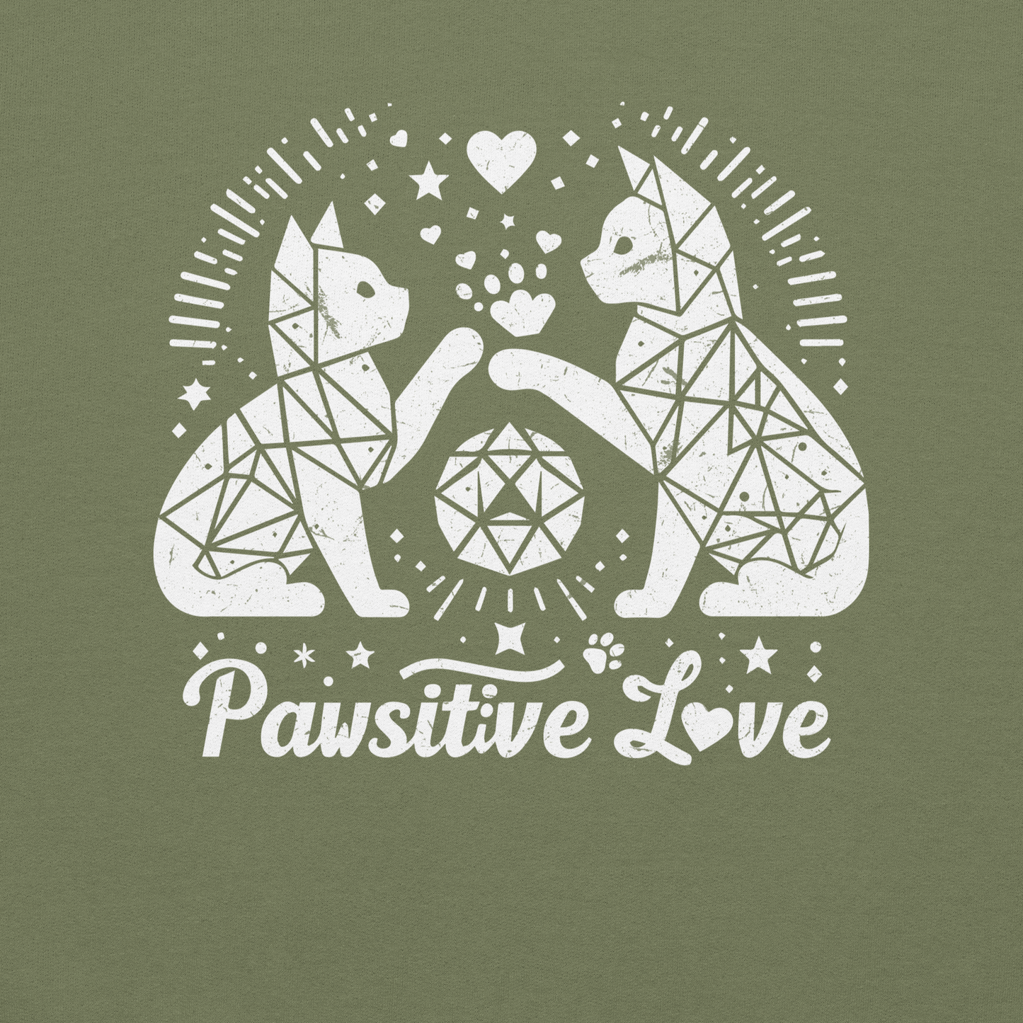 Geometric Whiskerplay - Pawsitive Love - Preshrunk Sweatshirt