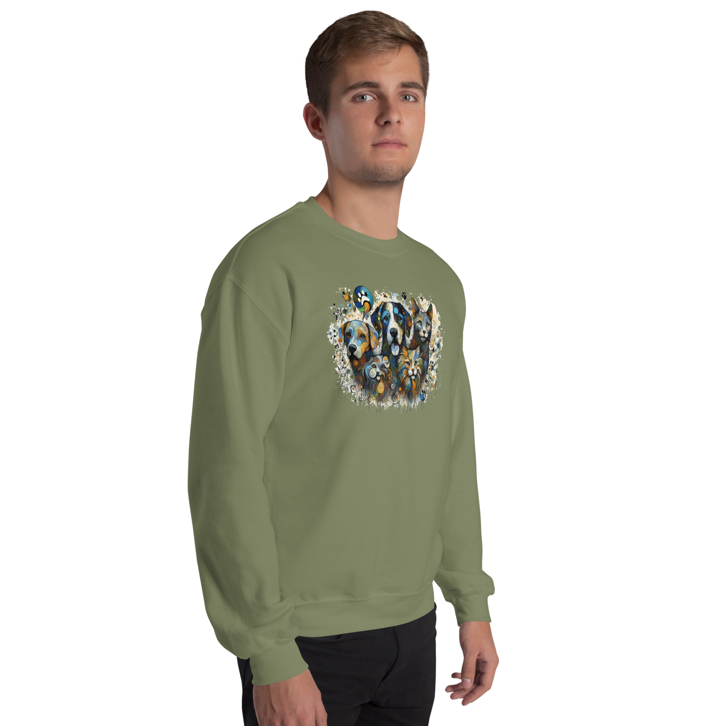 Paws in Colorful Conversation - Pollock - Preshrunk Sweatshirt