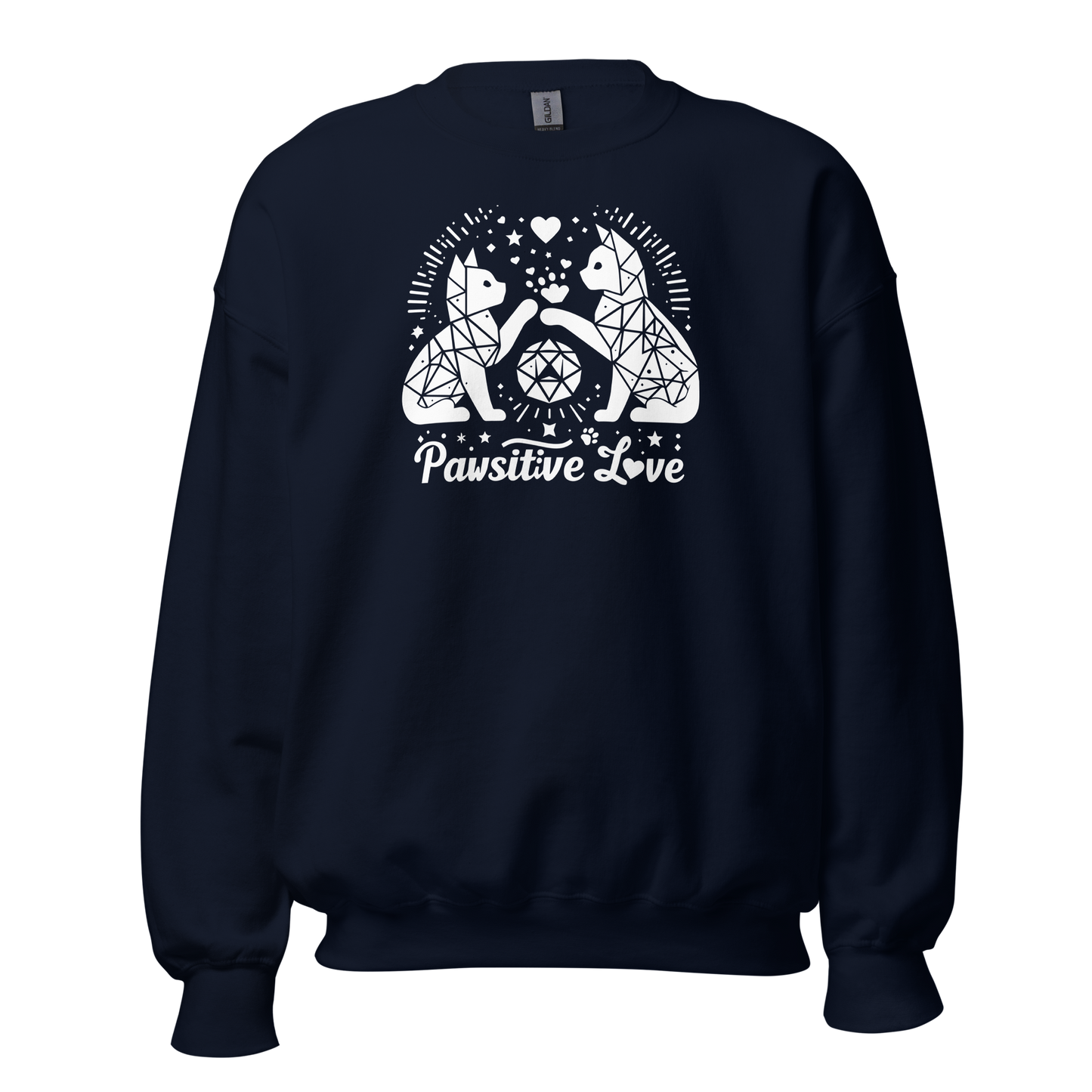 Geometric Whiskerplay - Pawsitive Love - Preshrunk Sweatshirt