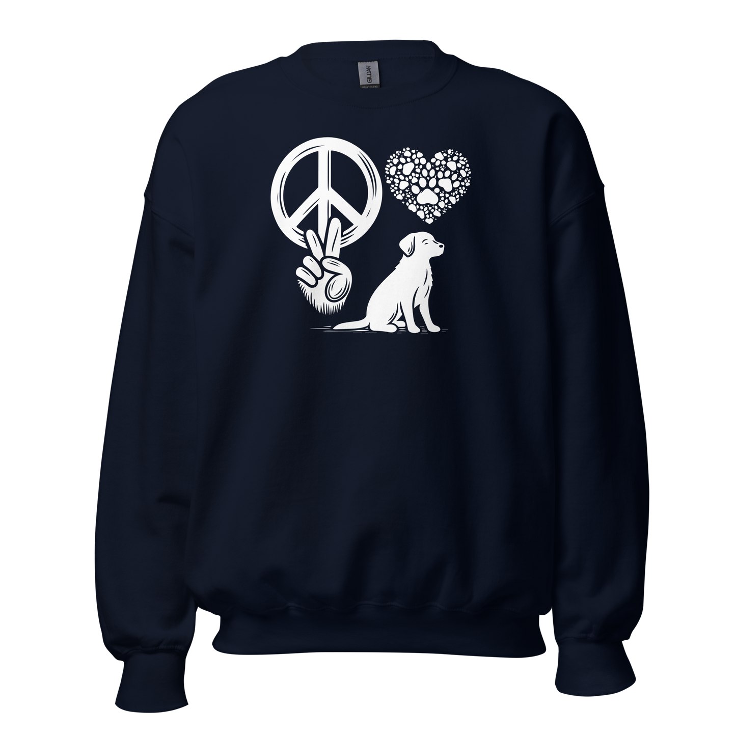 Harmony Unleashed - Peace-Love-Dog - Preshrunk Sweatshirt