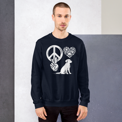 Harmony Unleashed - Peace-Love-Dog - Preshrunk Sweatshirt