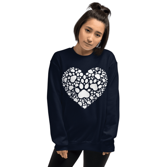 Heartfelt Paws - Sweatshirt | COLORS: Navy, Maroon, Forest Green, Royal - Preshrunk Sweatshirt - Speak Up 4 Paws