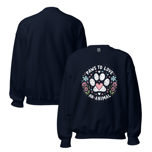 Circle of Pawsitivity - Oversized Sweatshirt | COLORS: Navy, Charcoal, Forest Green, Dark Heather - Preshrunk Sweatshirt - Speak Up 4 Paws