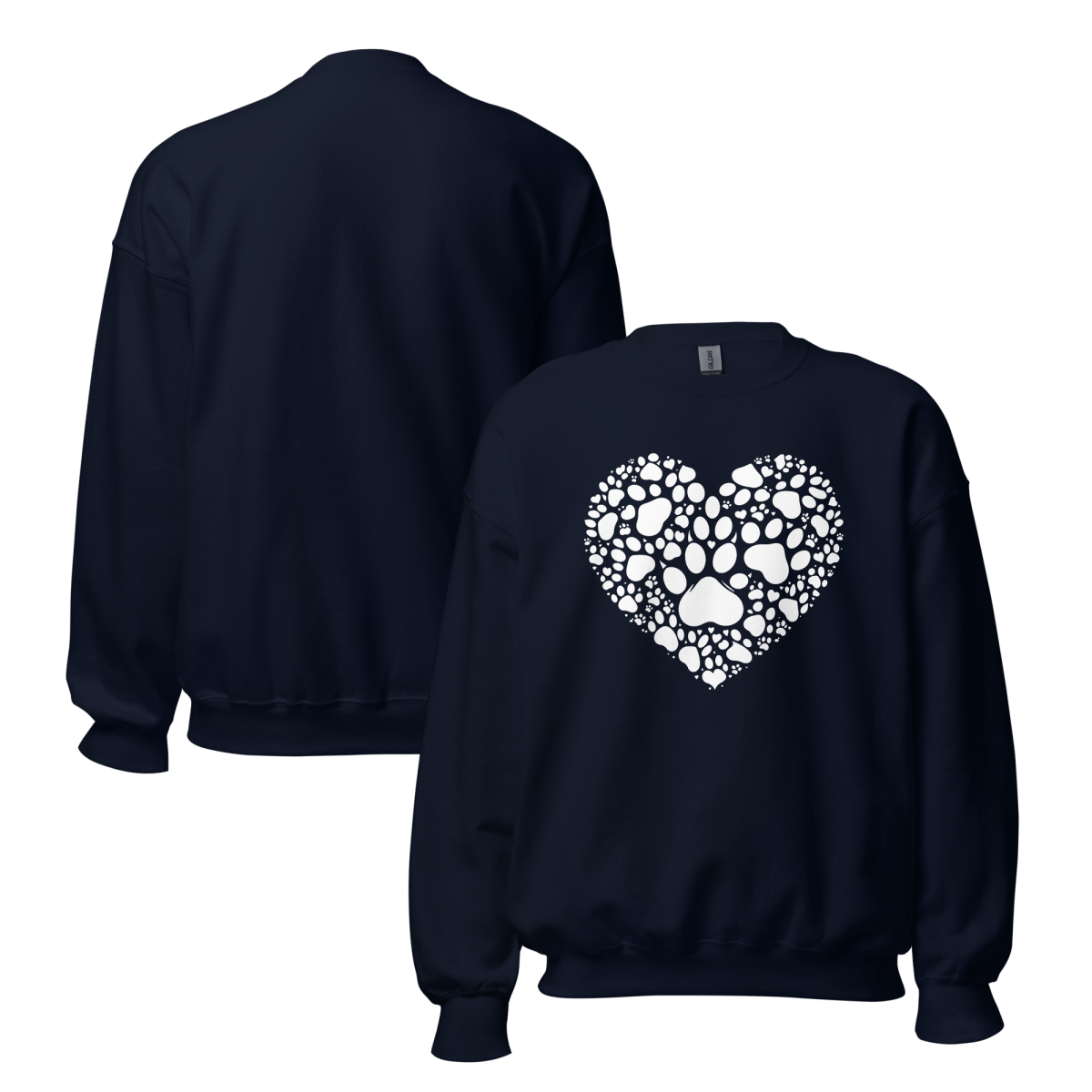 Heartfelt Paws - Oversized Sweatshirt | COLORS: Forest Green, Navy, Dark Chocolate, Charcoal - Preshrunk Sweatshirt - Speak Up 4 Paws