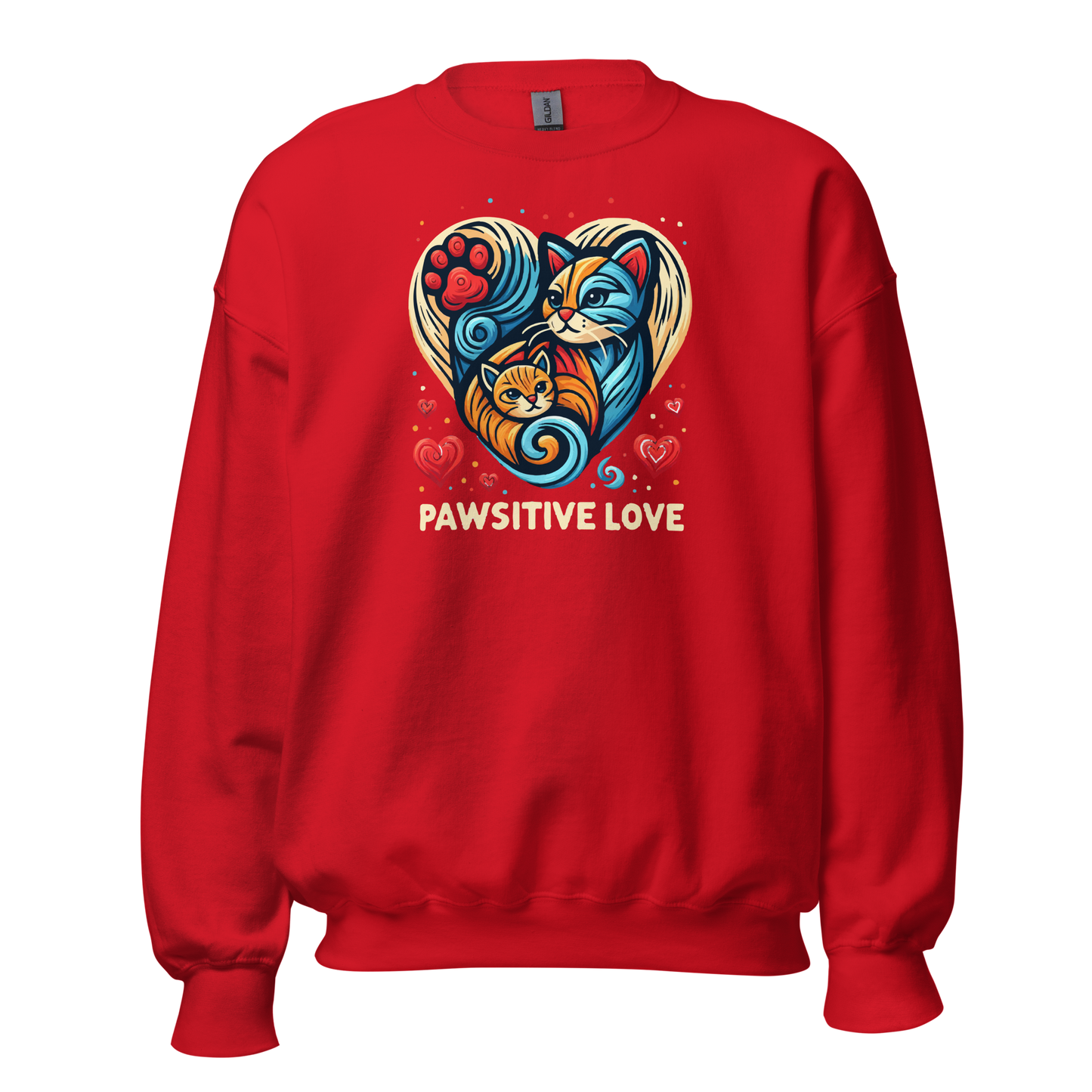 Feline Harmony - Pawsitive Love - Preshrunk Sweatshirt