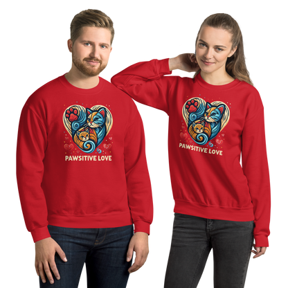 Feline Harmony - Pawsitive Love - Preshrunk Sweatshirt