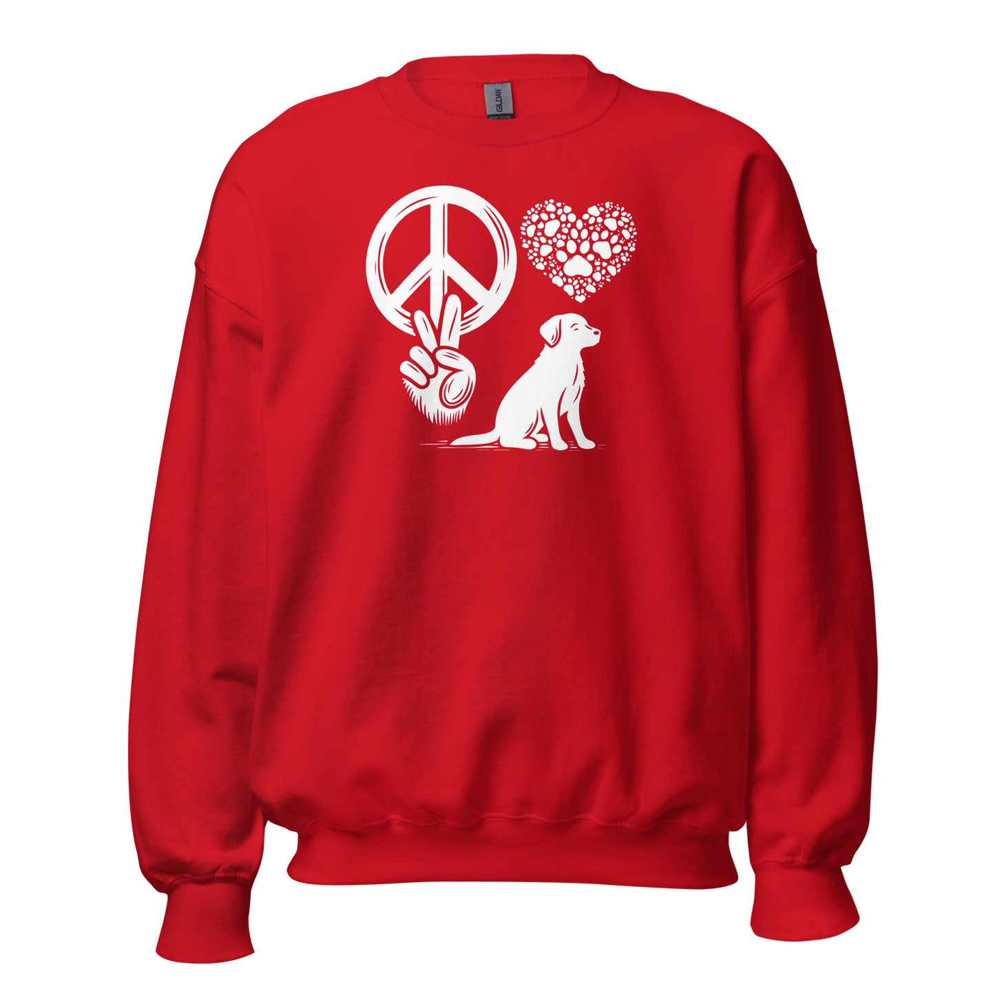 Harmony Unleashed - Peace-Love-Dog - Preshrunk Sweatshirt