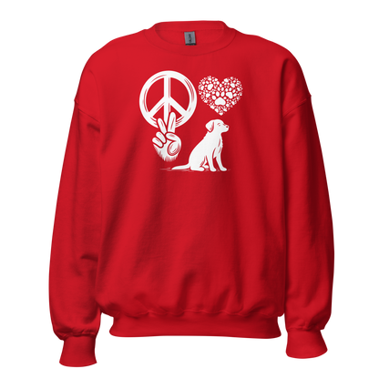 Harmony Unleashed - Peace-Love-Dog - Preshrunk Sweatshirt