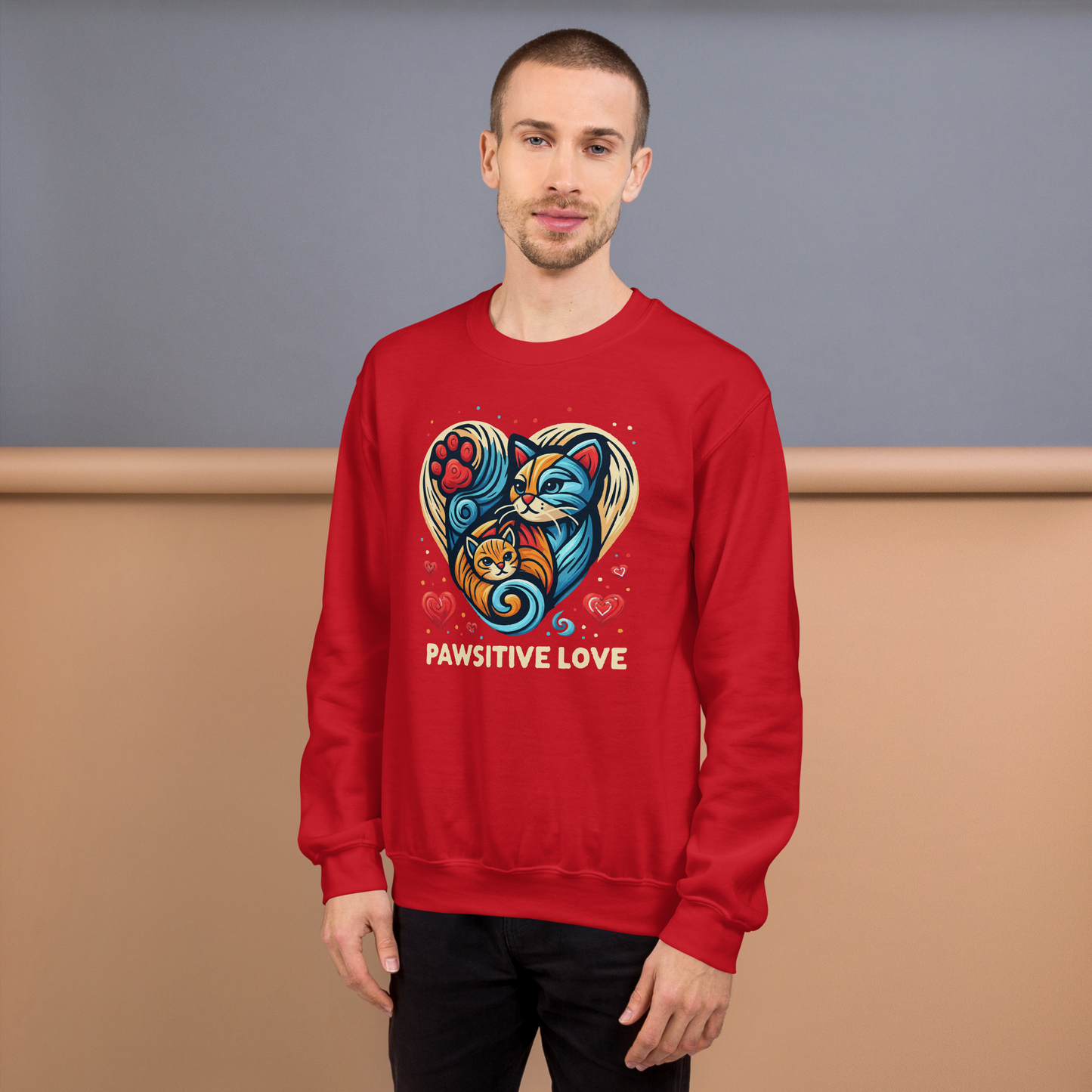 Feline Harmony - Pawsitive Love - Preshrunk Sweatshirt