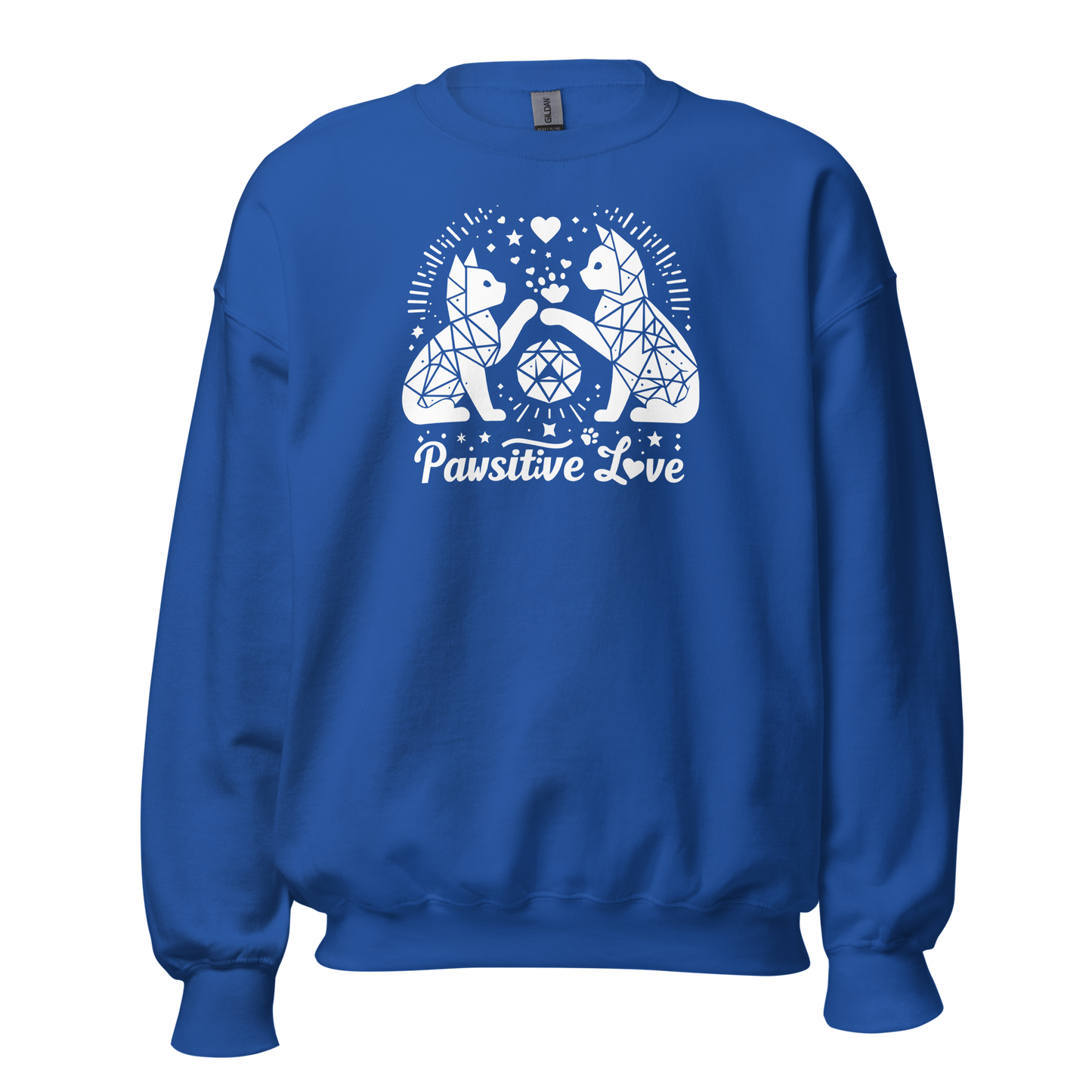 Geometric Whiskerplay - Pawsitive Love - Preshrunk Sweatshirt