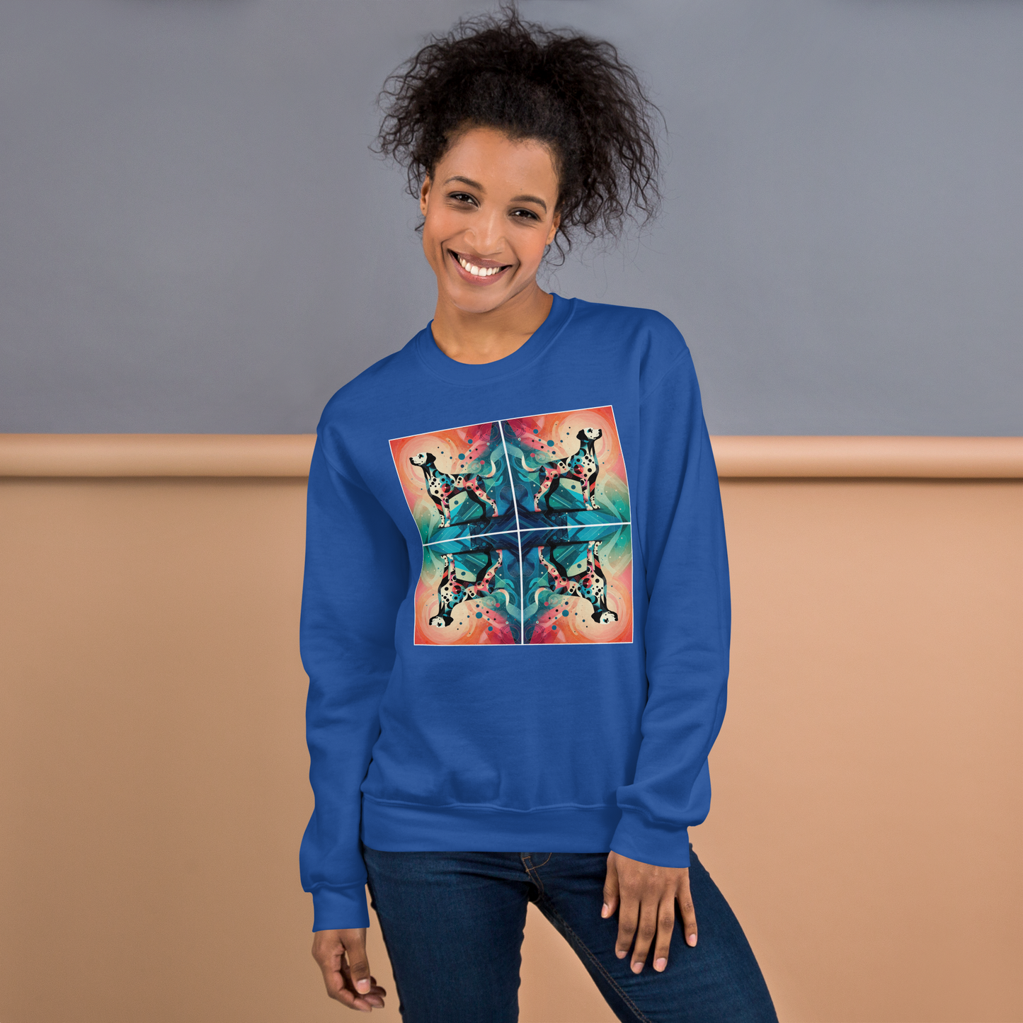 Vibrant Canine Mosaic - Preshrunk Sweatshirt