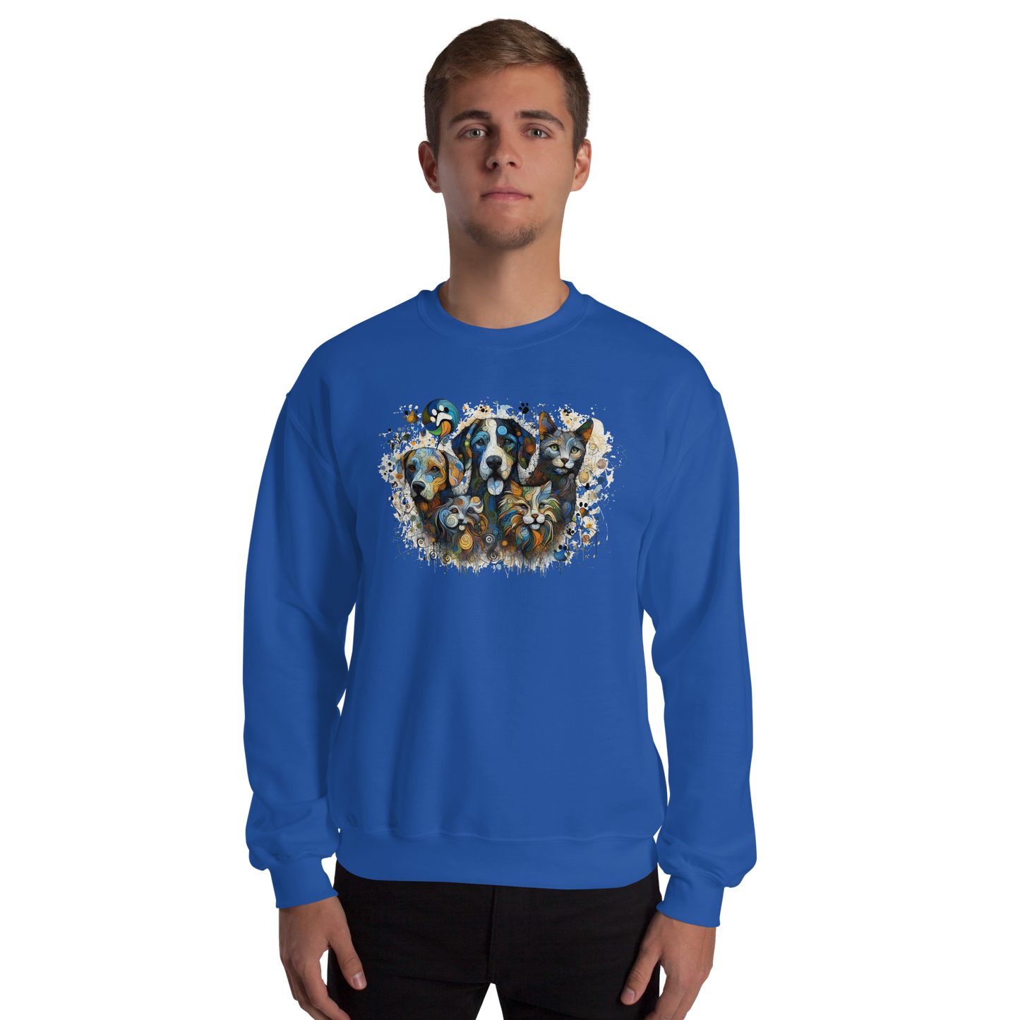 Paws in Colorful Conversation - Pollock - Preshrunk Sweatshirt