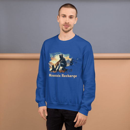 Mountain Recharge - Sweatshirt | COLORS: Royal, Charcoal, Indigo Blue, Graphite Heather - Preshrunk Sweatshirt - Speak Up 4 Paws