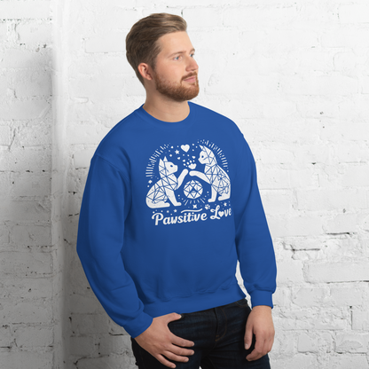 Geometric Whiskerplay - Pawsitive Love - Preshrunk Sweatshirt