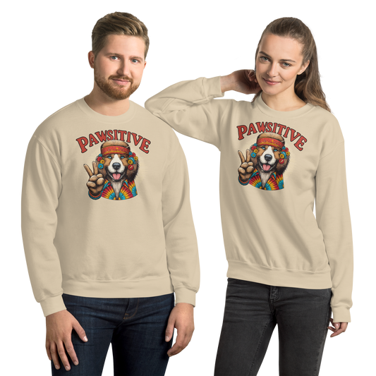 Groovy Canine Vibes - Pawsitive Peace - Preshrunk Sweatshirt