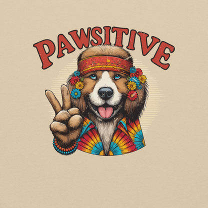 Groovy Canine Vibes - Pawsitive Peace - Preshrunk Sweatshirt