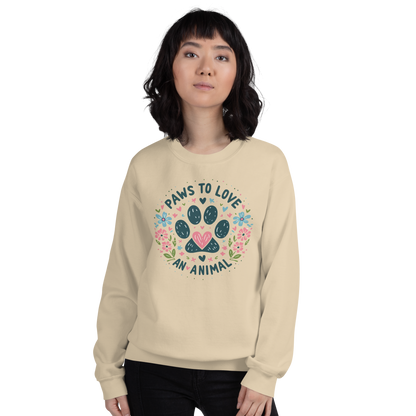 Floral Pawprints - Paws to Love - Preshrunk Sweatshirt