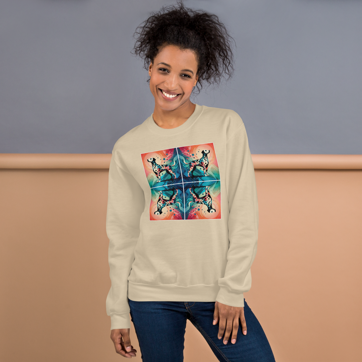 Vibrant Canine Mosaic - Preshrunk Sweatshirt