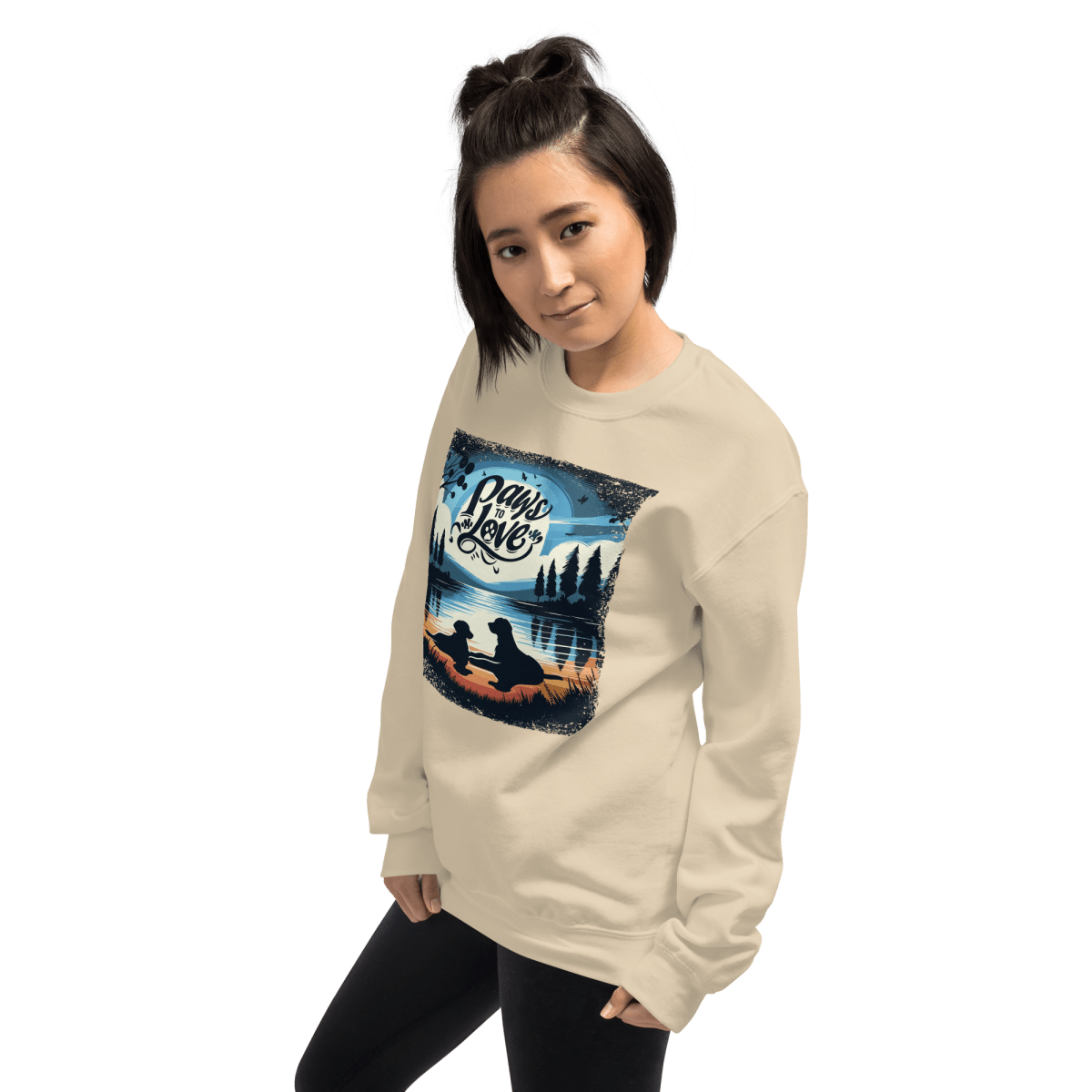 Forest Reflections - Sweatshirt | COLORS: Indigo Blue, Charcoal, Military Green, Sand - Preshrunk Sweatshirt - Speak Up 4 Paws