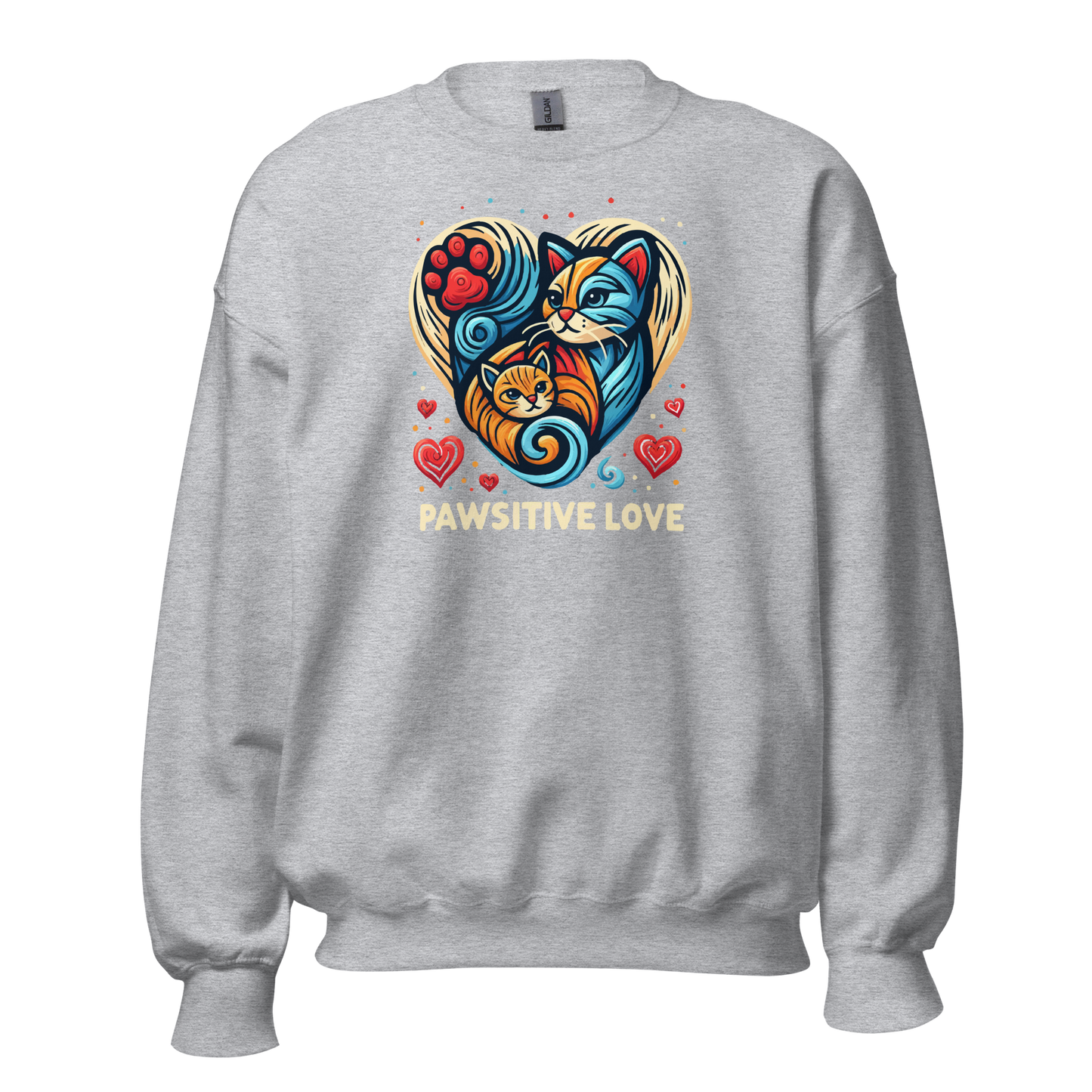 Feline Harmony - Pawsitive Love - Preshrunk Sweatshirt