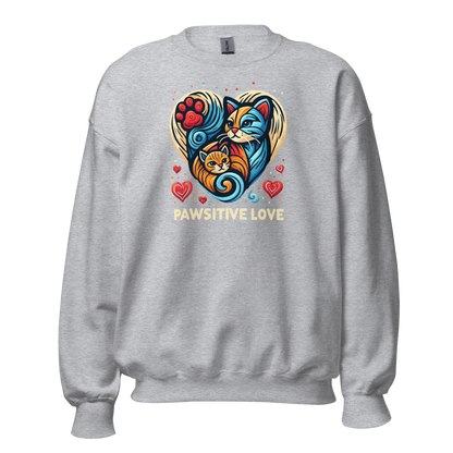 Feline Harmony - Pawsitive Love - Preshrunk Sweatshirt