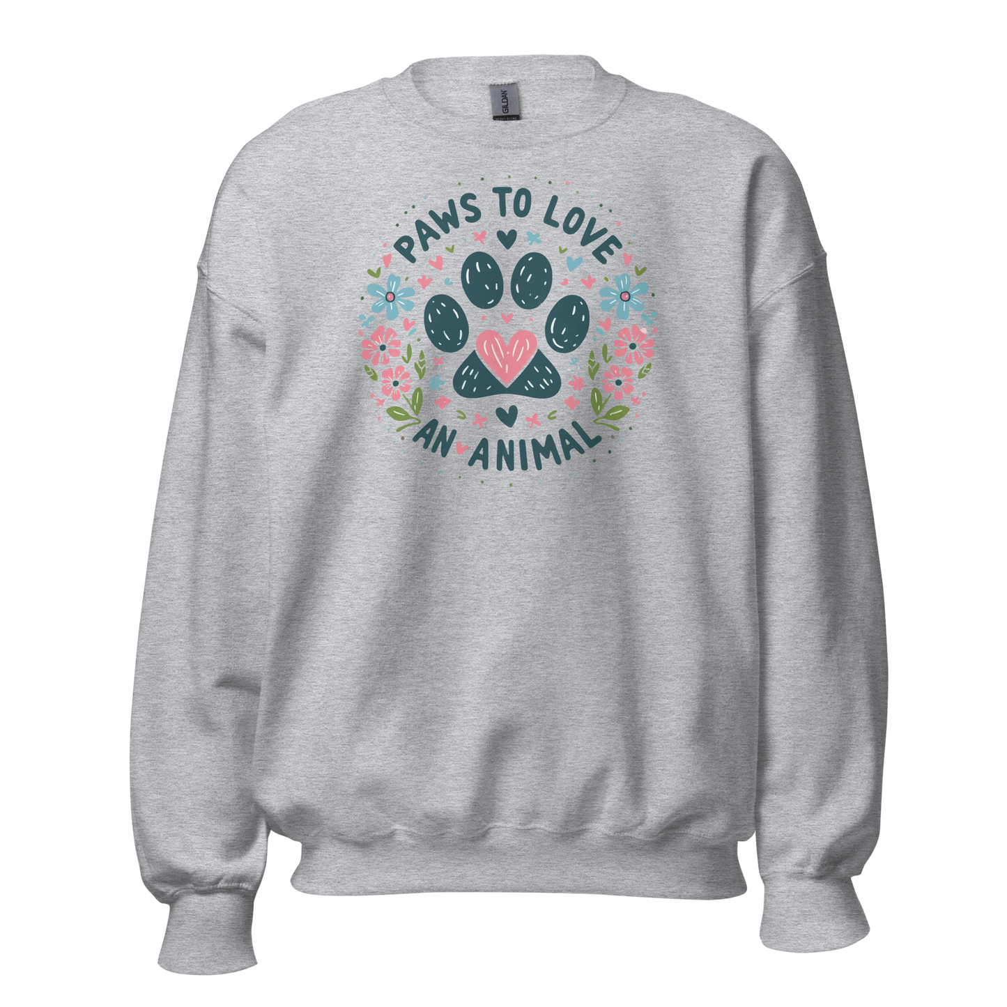 Floral Pawprints - Paws to Love - Preshrunk Sweatshirt