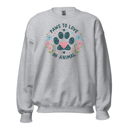 Floral Pawprints - Paws to Love - Preshrunk Sweatshirt